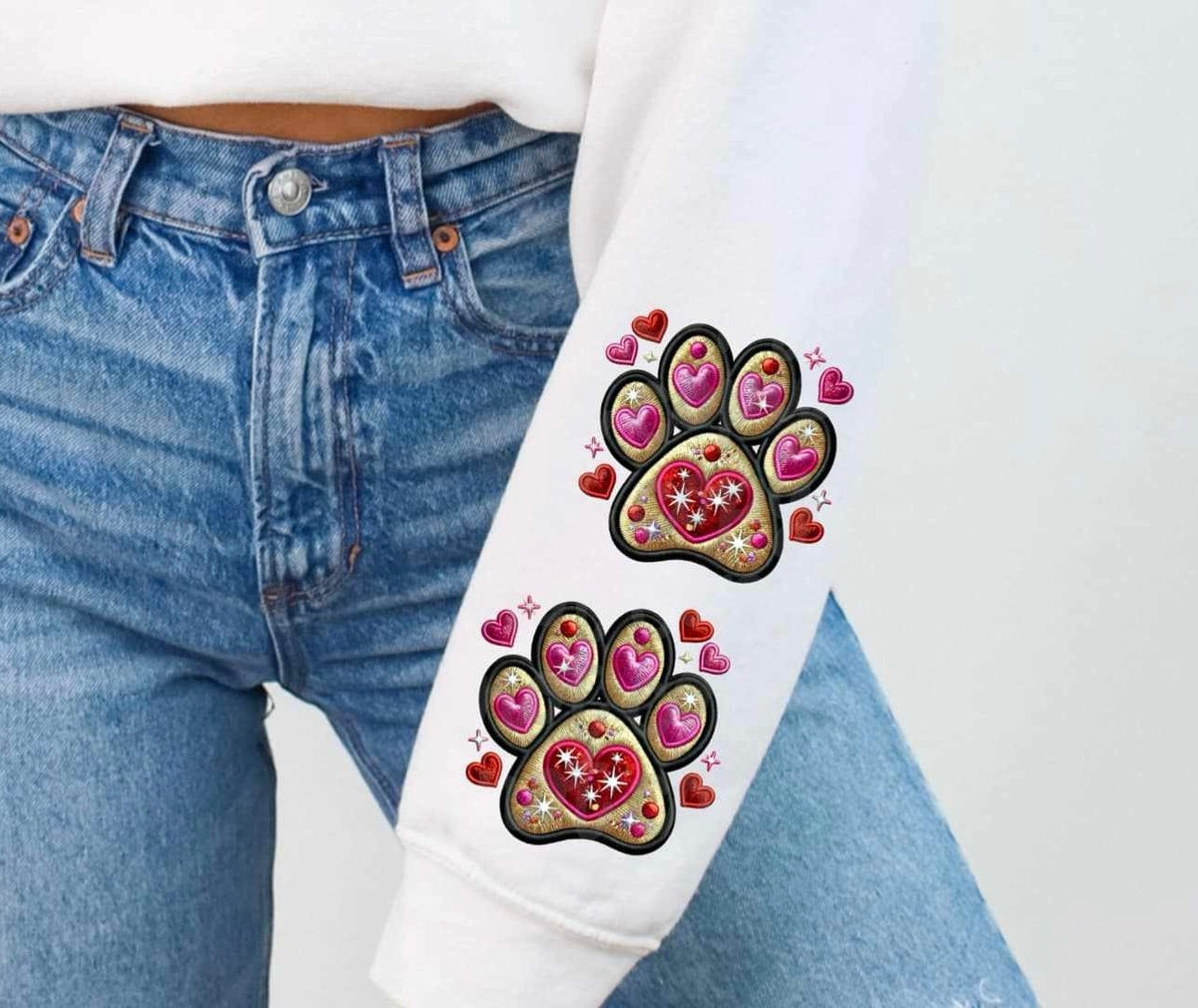 Faux paw print sleeve 75334 DTF transfer