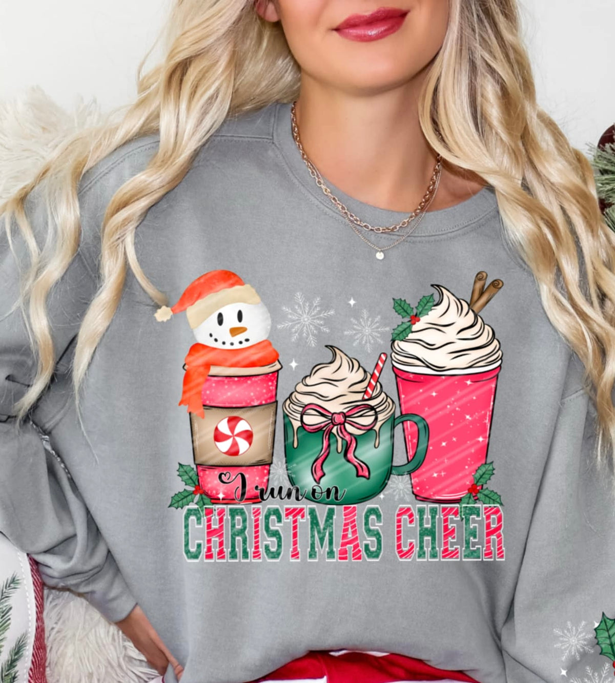 Christmas Cheer with snowman (Linda) DTF transfer