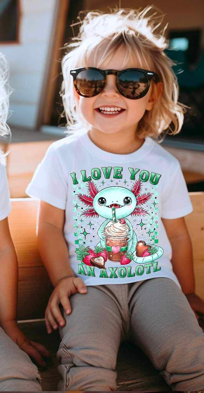 I love you an axolotl BLUE 21593 DTF transfer