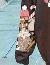 mittens, gingerbread man, cocoa, candy candy, cinnamon stick, beanie SLEEVE 15219 DTF Transfer