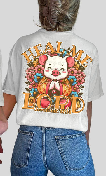 Heal me lord praying pig 20301 DTF transfer