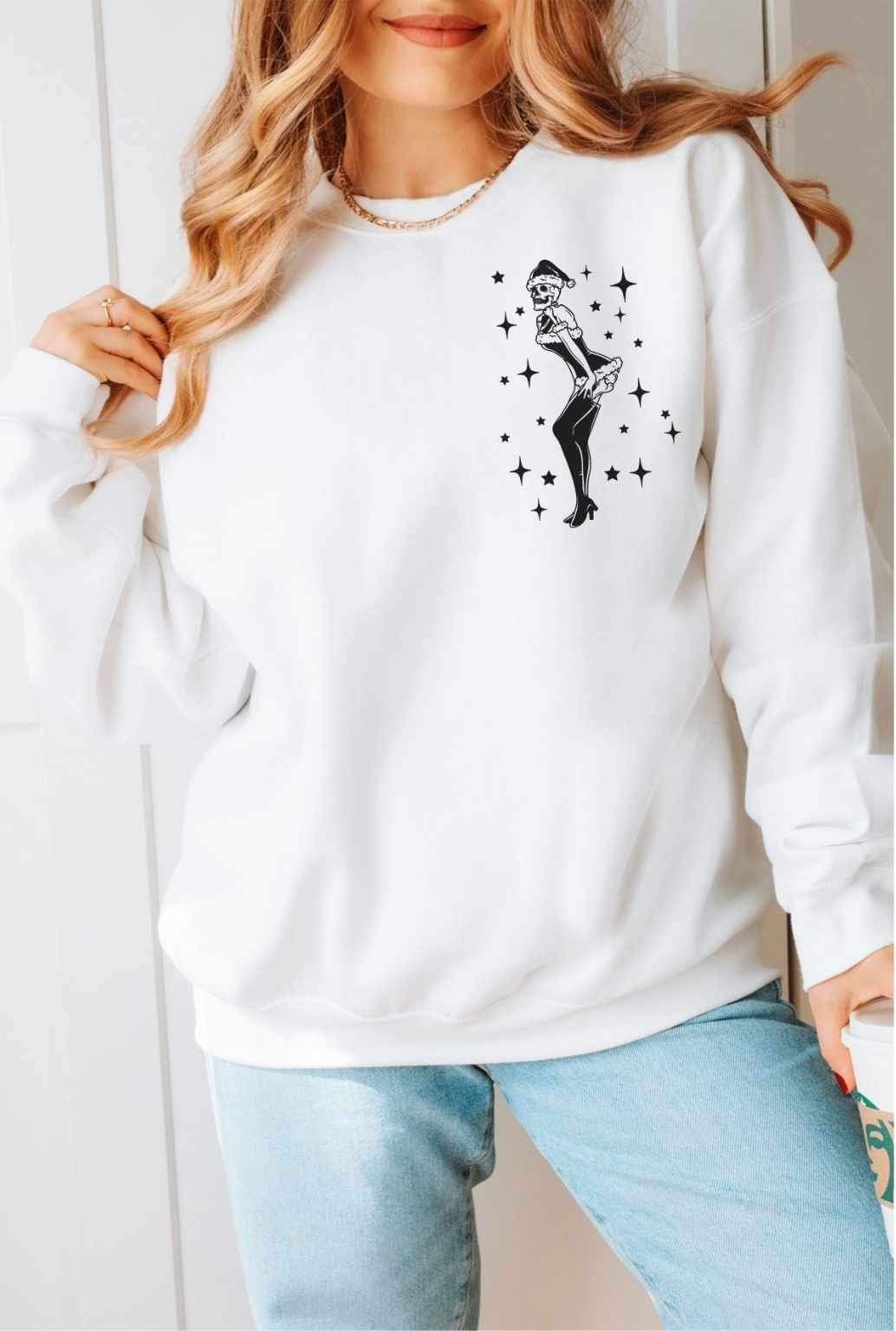 BLACK skellie santa babe 15287 DTF Transfe