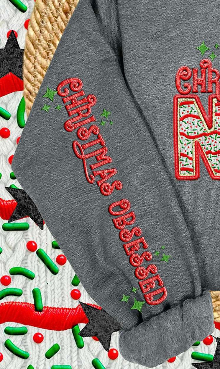 Christmas obsessed sleeve (HW) 67996 DTF transfer