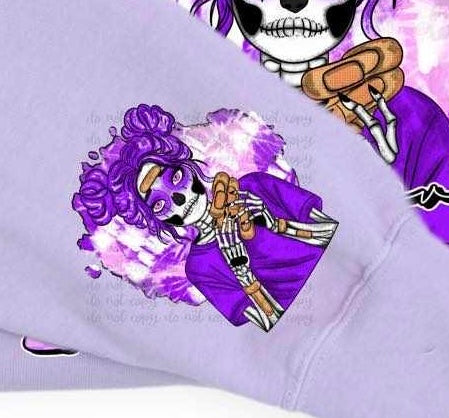Purple skellie with bandages 36333 DTF transfer