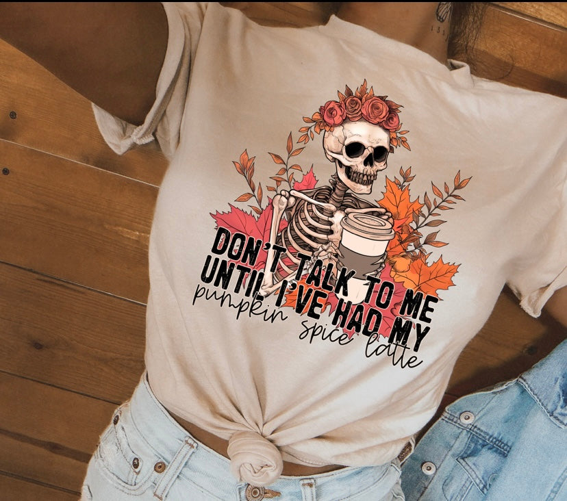 Don’t talk to me until I’ve bad my pumpkin spice latte 36379 DTF transfer