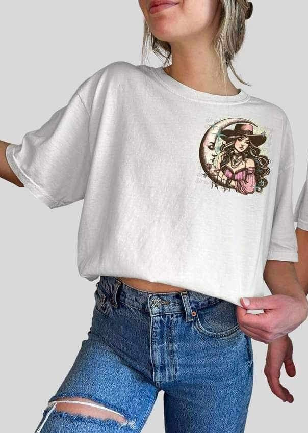 Girl with moon 20562 DTF transfer