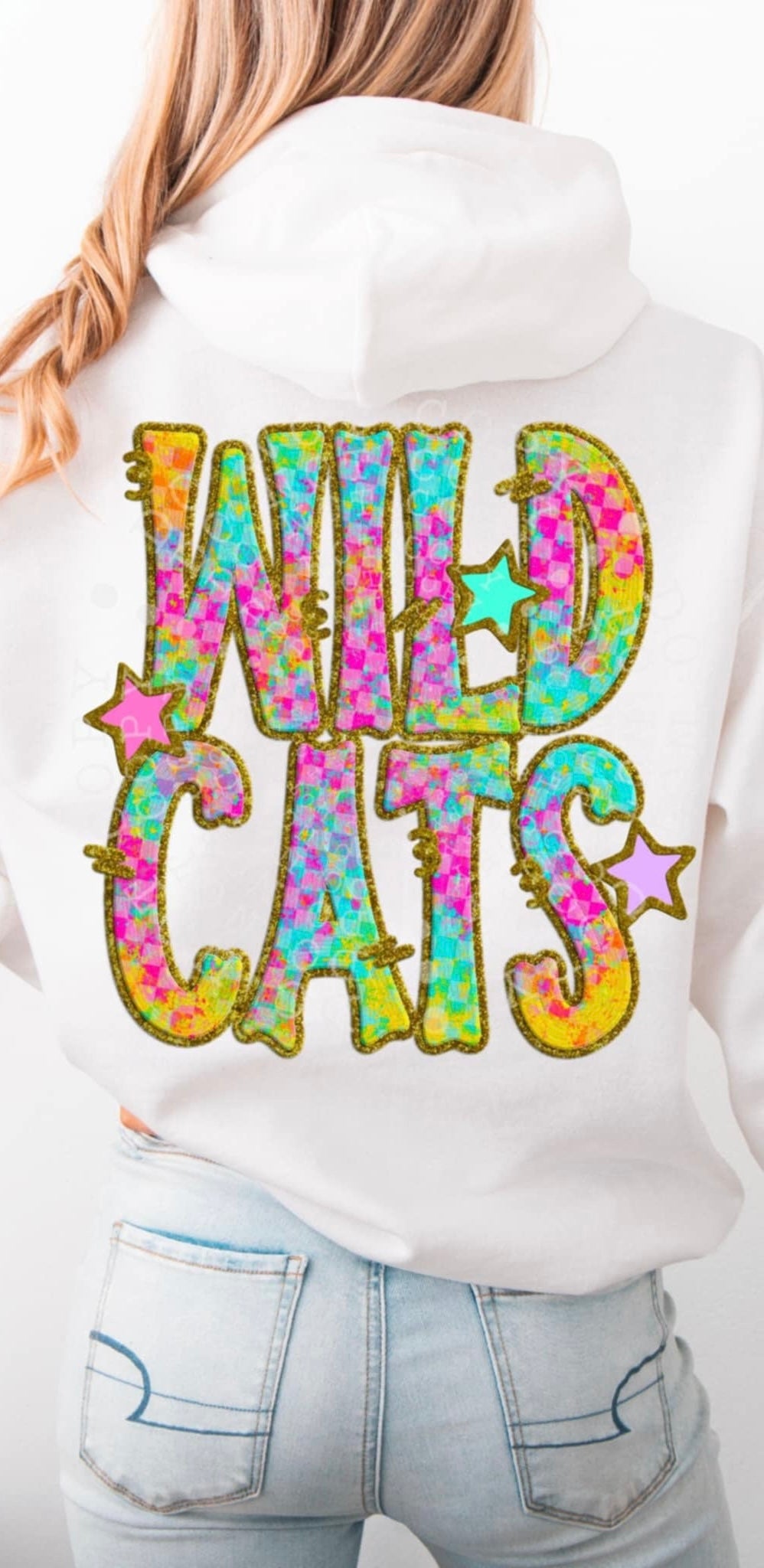 Wildcat colorful checkered (C’s) 91482 DTF transfer