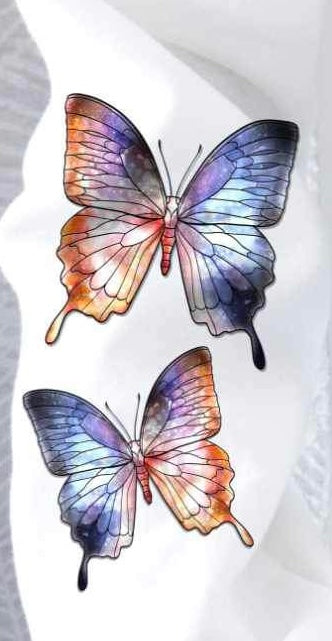 Red and blue butterflies SLEEVE 19748 DTF Transfer