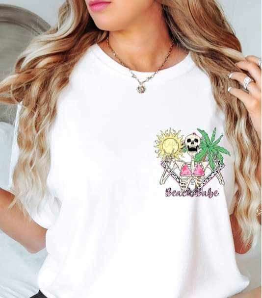 Beach babe diamond with beach skellie POCKET (CSTAGE) 31008 DTF transfer