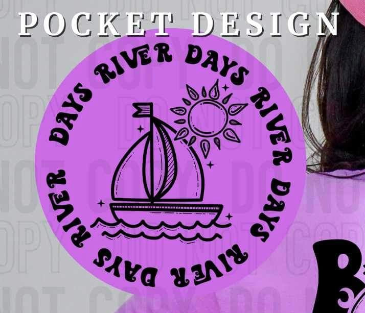 river days BLACK pocket 26043 DTF transfer