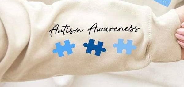 Autism awareness blue puzzle piece SLEEVE 27875 DTF transfer