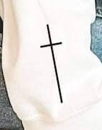 Skinny black cross SLEEVE 20464 DTF transfer