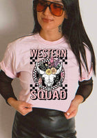 Western squad bull skull 23301 DTF transfera