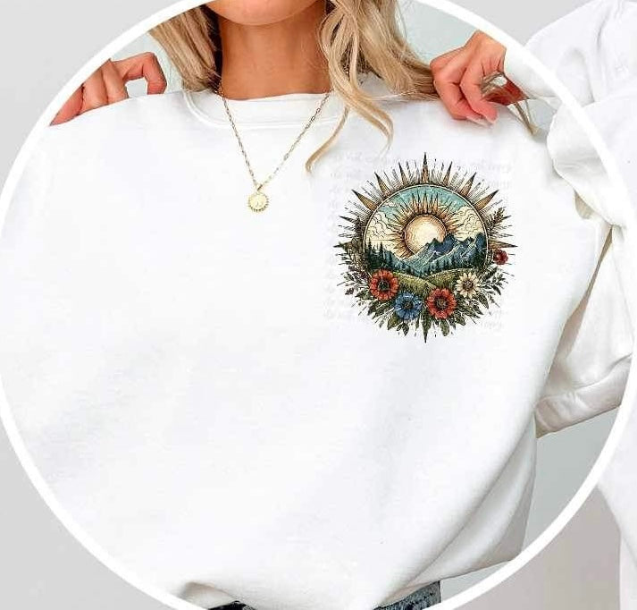 circle with sun and mountains 25880 DTF transfer