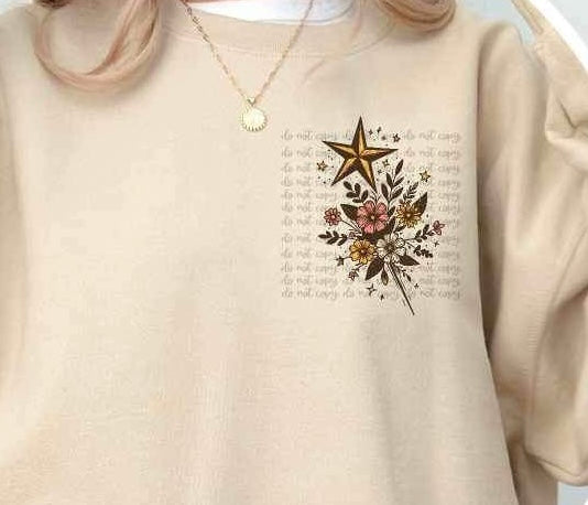 Star and flowers 21104 DTF transfer