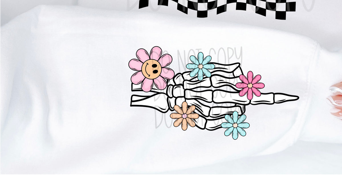 Floral skellie middle finger (VIRGO) 33214 DTF tran