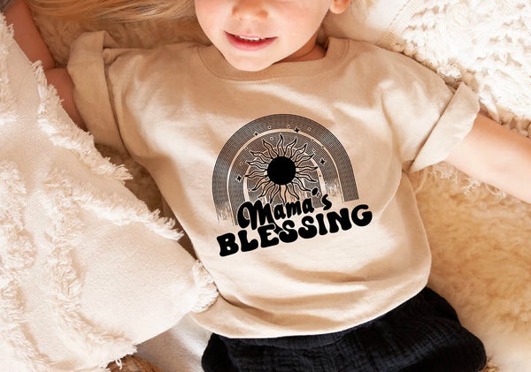 YOUTH mamas blessing rainbow BLACK screen print transfer