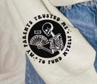 my parents trusted me to fund myself BLACK 23545 DTF transfer
