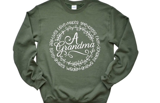 A grandma circle WHITE screen print transfer