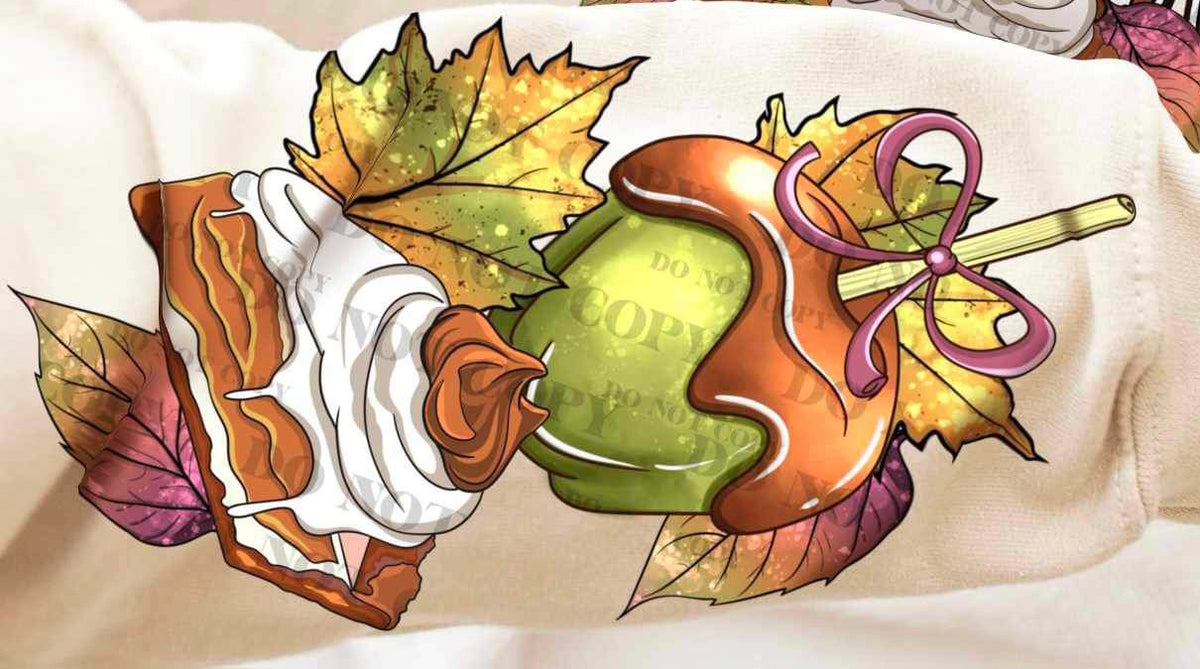 Leaves, apple, pie SLEEVE 15990 DTF transfers