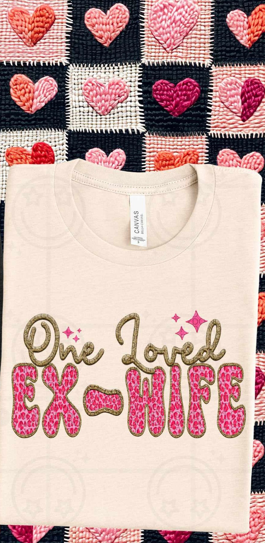 One loved ex-wife pink leopard (HW) 75827 DTF transfer