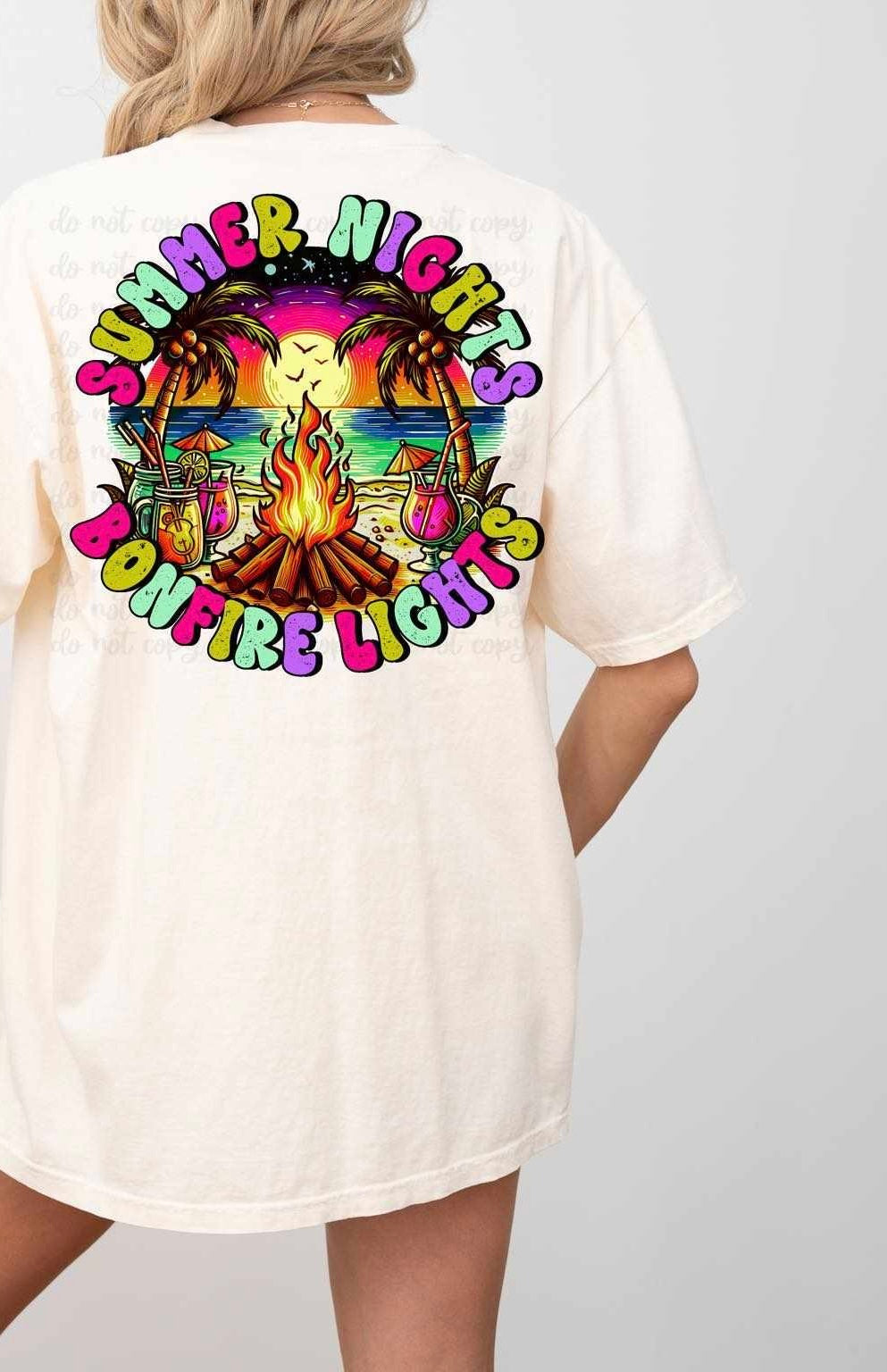 Summer nights bonfire lights 31287 DTF transfer