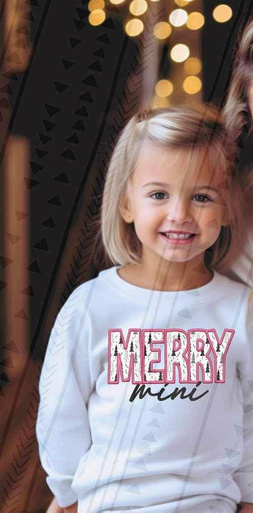 Merry mini (tree filled font) 16600 DTF Transfer