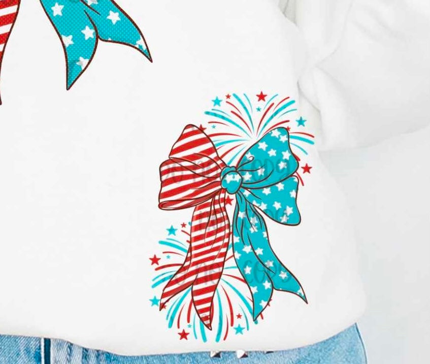 patriotic bow and fireworks (AG) 32099 DTF transfer