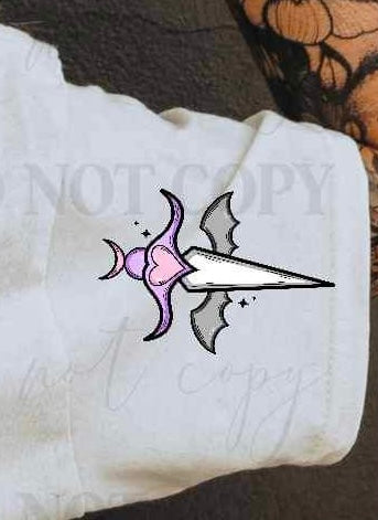 purple sword with bat wings 19515 DTF Transfer