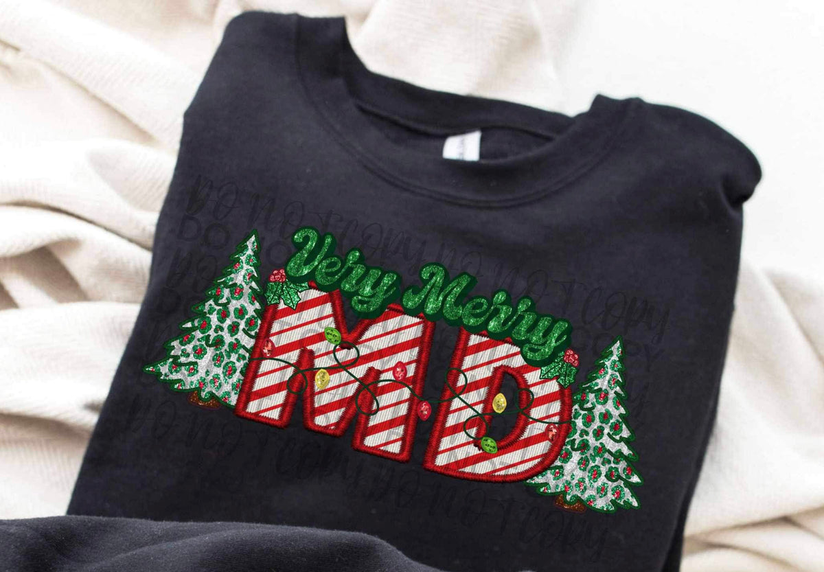 Very merry MD Christmas trees DTF Transfer