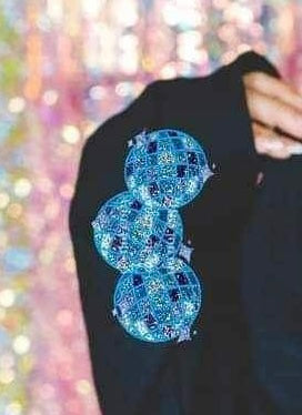 blue sequin disco ball SLEEVE 16735 DTF Transfer