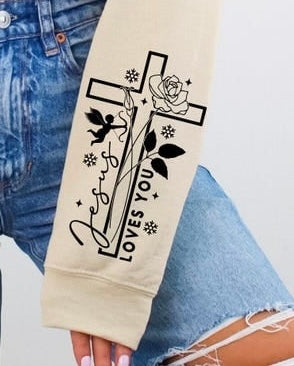 Jesus loves you BLACK sleeve 75949 DTF transfer