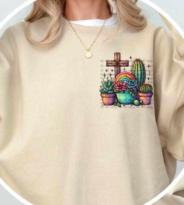 Cross succulent rainbow 29402 DTF transfer