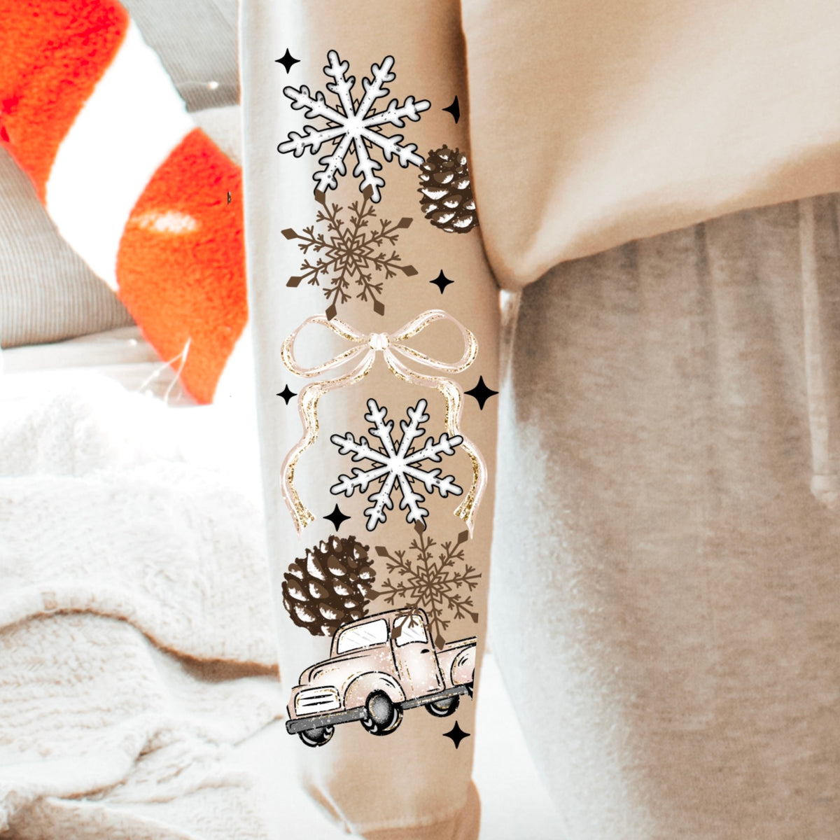 Beautiful time of the Year truck (SET OF TWO SLEEVES) (CSC) DTF Transfer