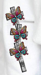 butterfly on cross SLEEVE 19729 DTF Transfer