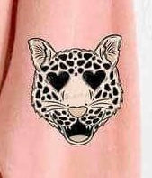 leopard with heart eyes SLEEVE 16665 DTF Tranfer