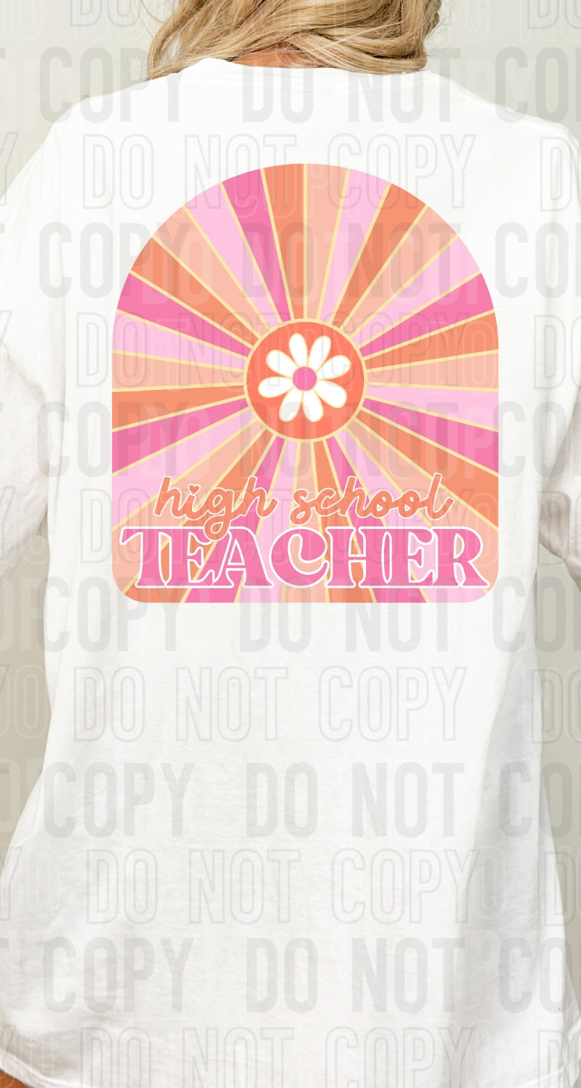 High school teacher orange and pink arch (SBB) 33598 DTF transfer