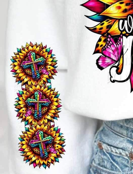 leopard cross sunflower 23676 DTF transfer