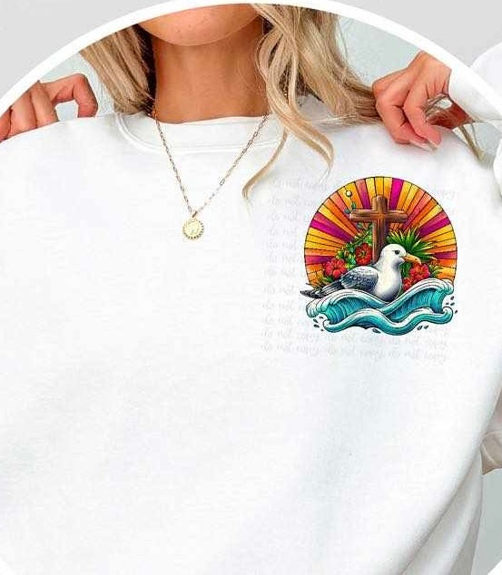 seagull with cross 27666 DTF transfer