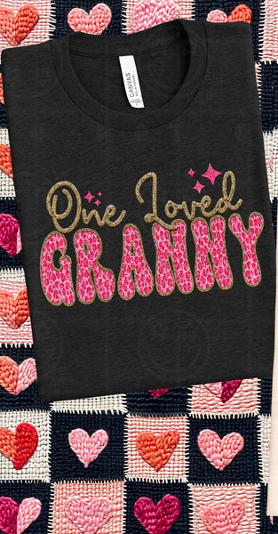 One loved granny pink leopard (HW) 75810 DTF transfer