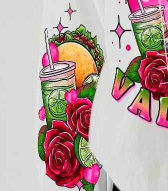 Taco, drink, roses SLEEVE 17791 DTF TRANSFER