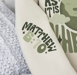 Matthew 6:10 green font 27717 DTF transfer