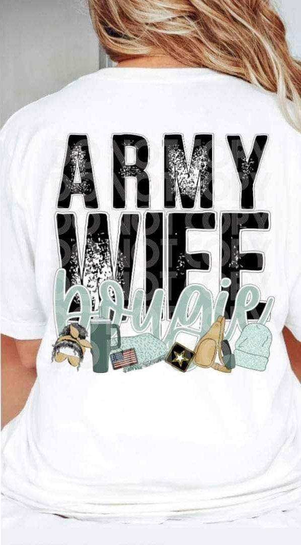 Army wife boujie 19421 DTF Transfer