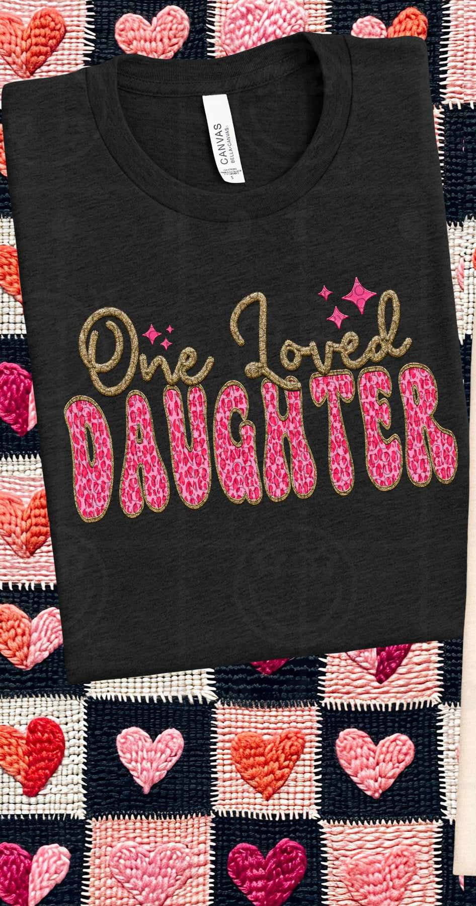 One loved daughter pink leopard (HW) 75822 DTF transfer