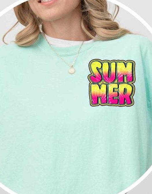 Summer yellow and pink font 31294 DTF transfer