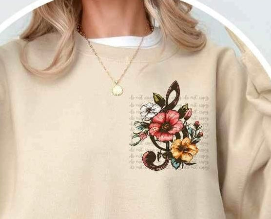 Floral music note 21967 DTF transfer