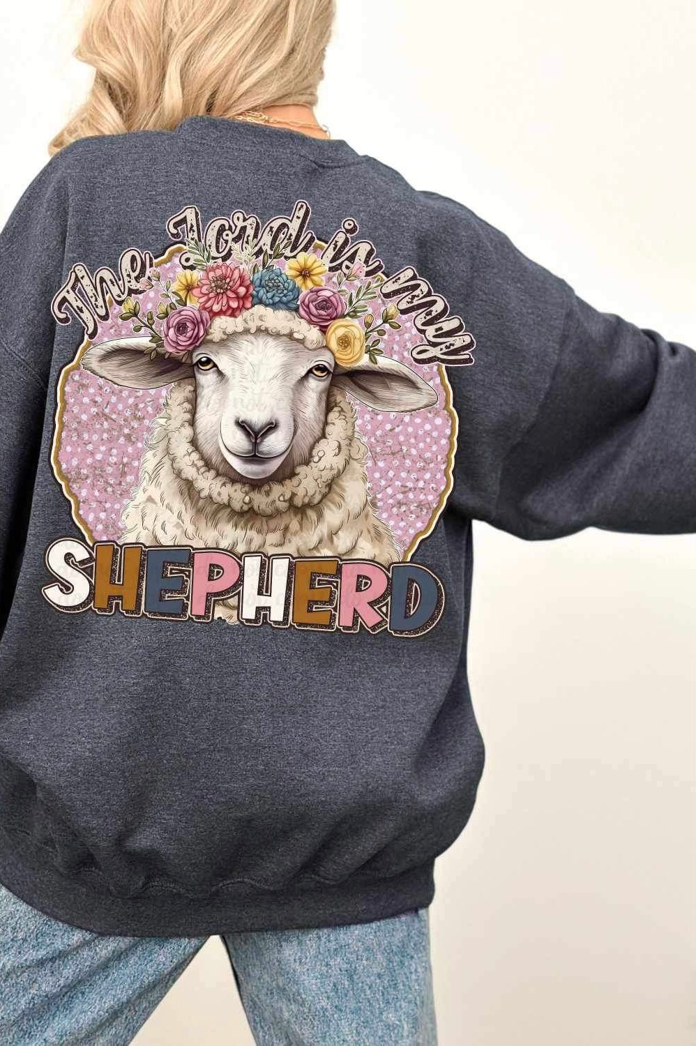 The lord is my shephard floral sheep 23588 DTF transfer