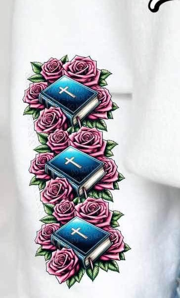 bible and roses SLEEVE 23486 DTF transfer