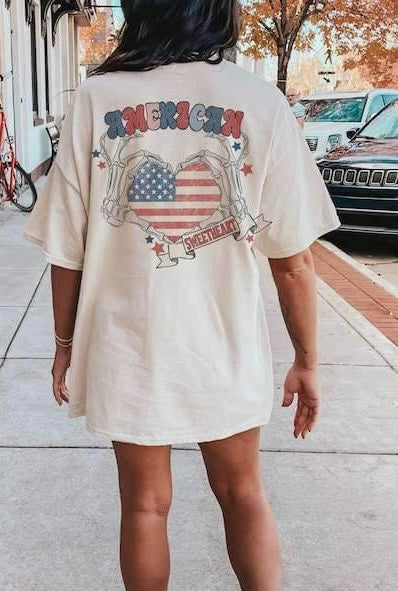 American sweetheart skellie heart flag filled 26872 DTF transfer