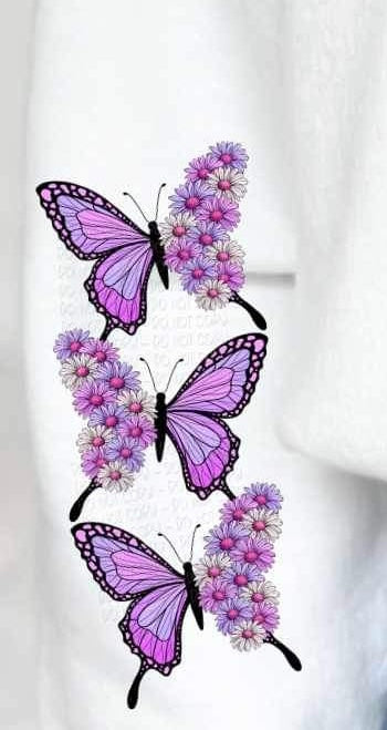 purple butterfly SLEEVE 21976 DTF transfer